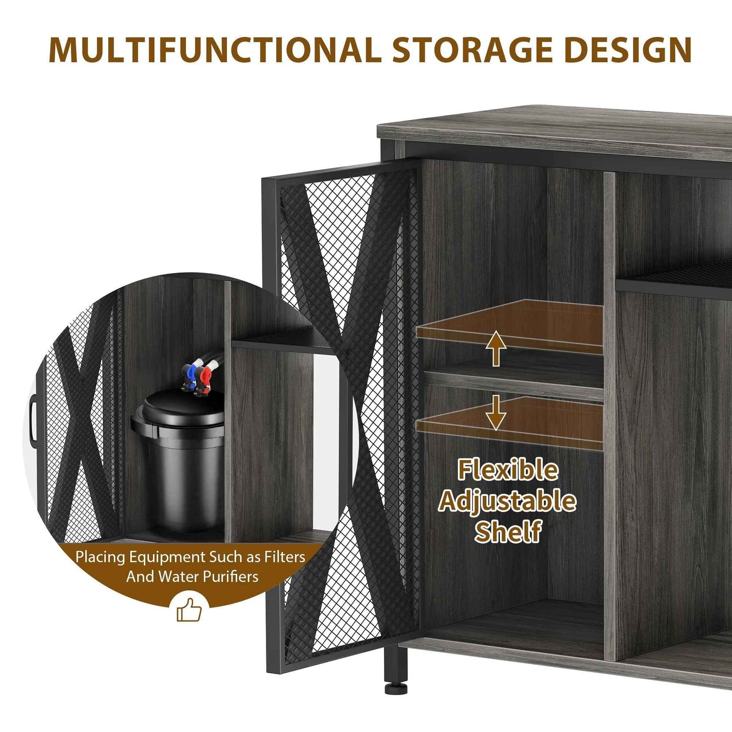 40-50 Gallon Fish Tank Stand with Power Outlets