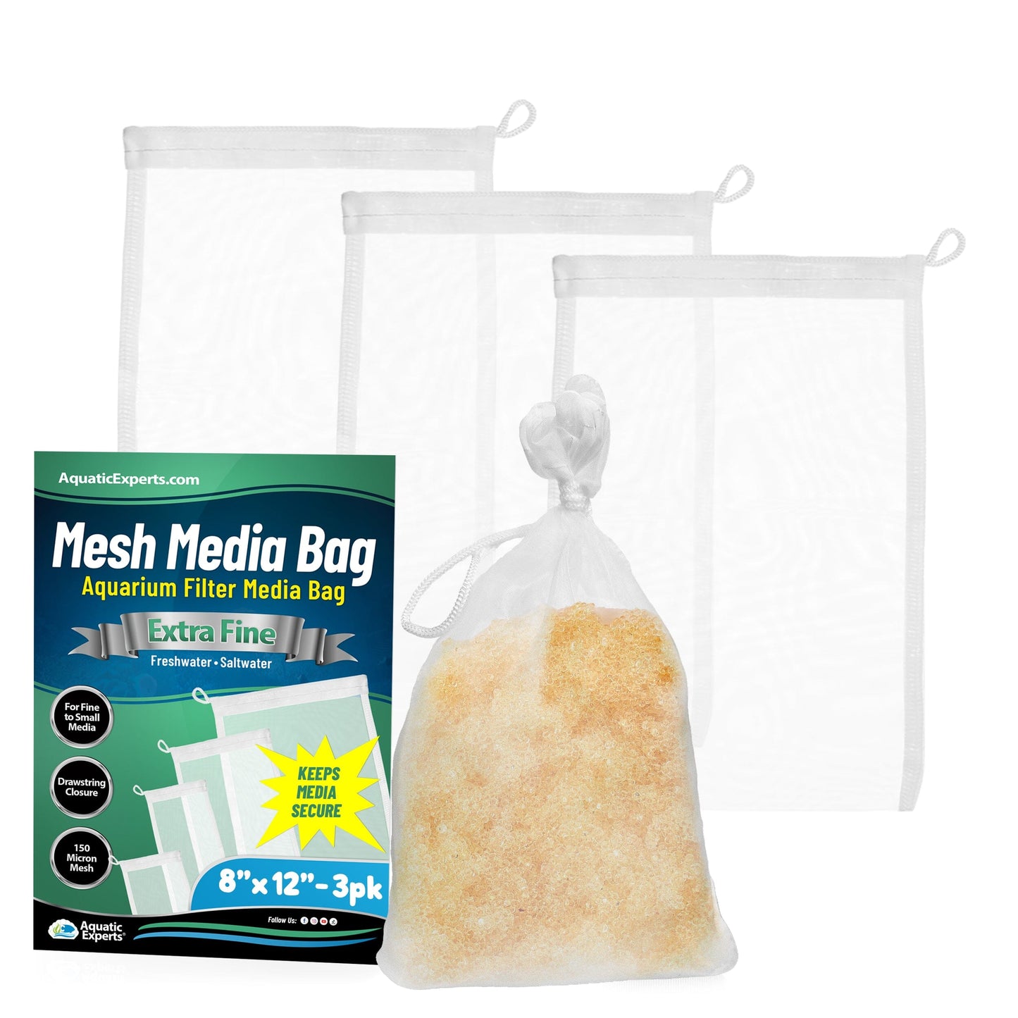 Aquarium Filter Bag – Extra Fine Mesh with Drawstring