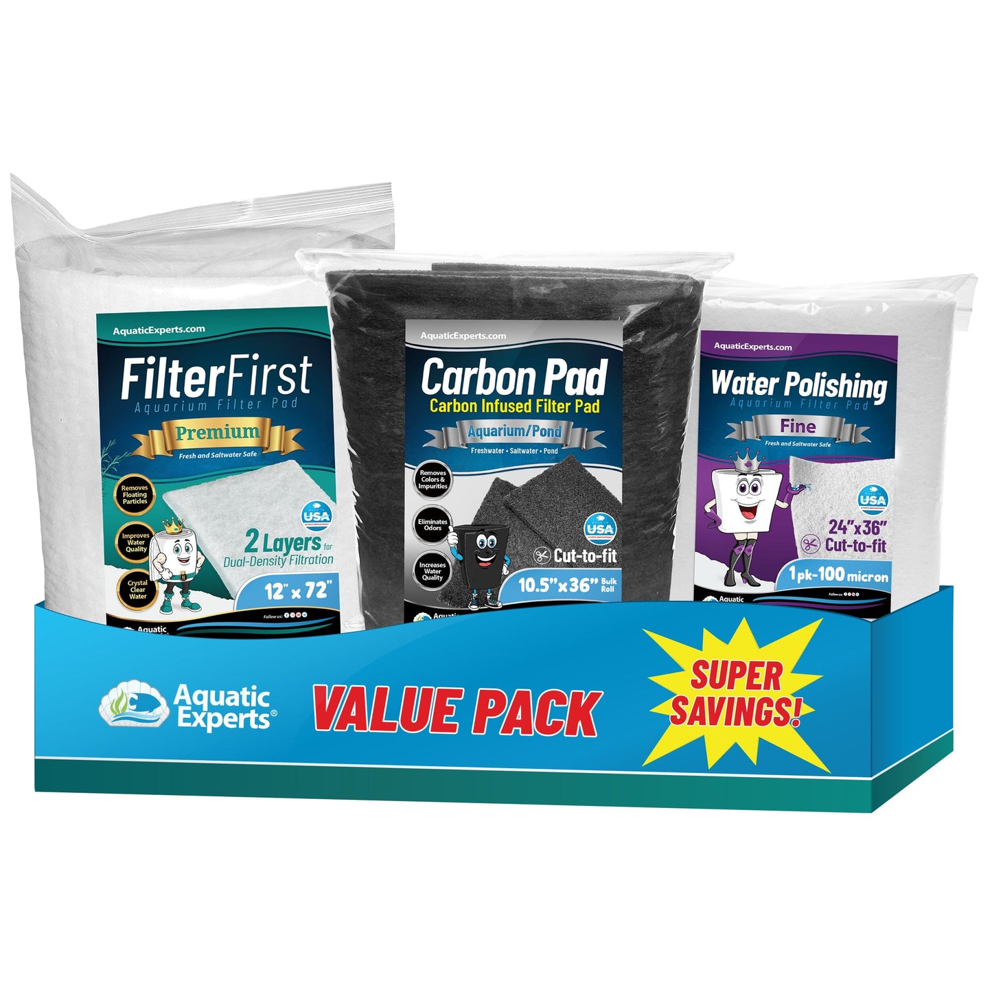FilterFirst Aquarium Filter Floss Pad for Clear Water