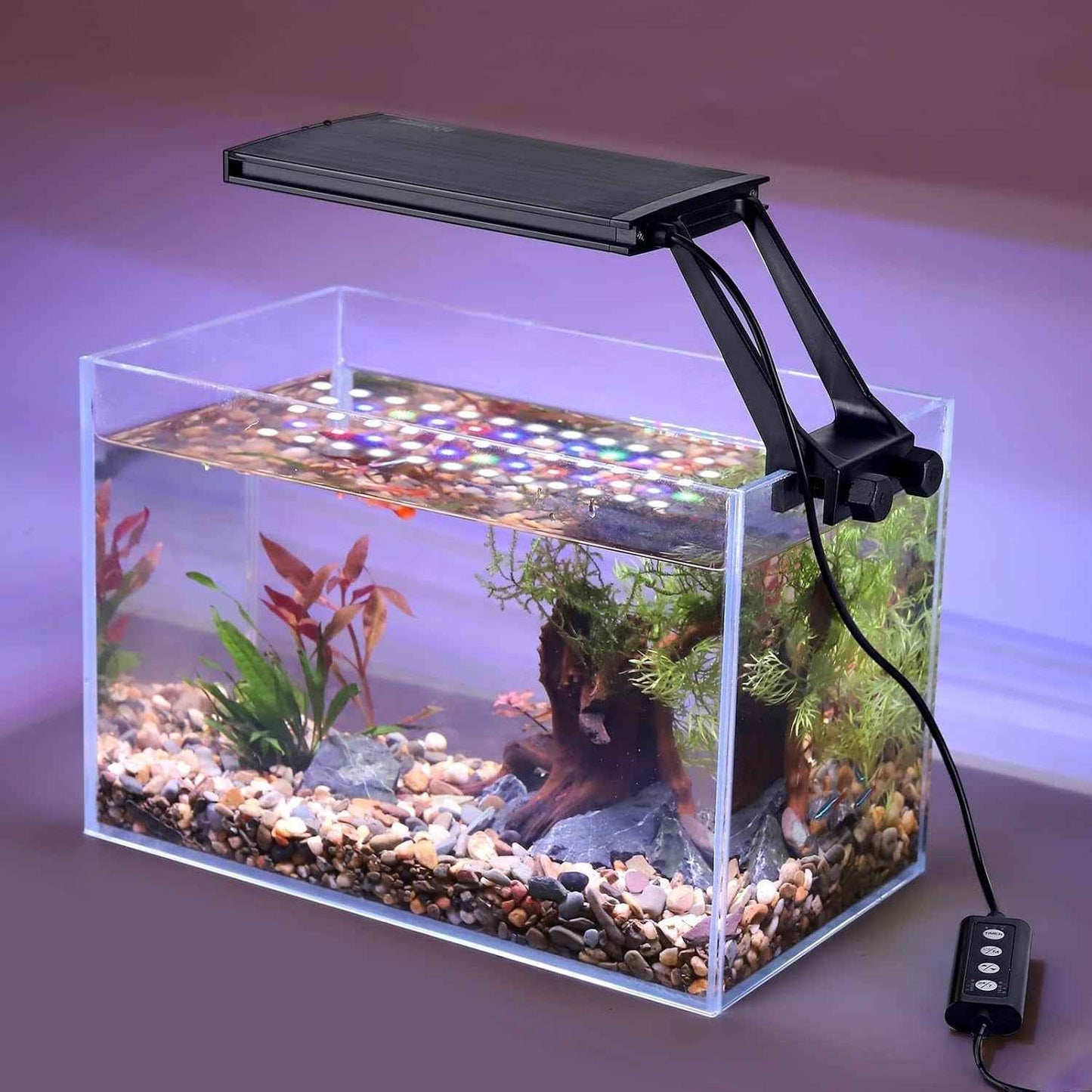 Hygger Clip On Aquarium LED Light 24/7 Timer 7 Colors 7-20in Tank 12W/ 14W