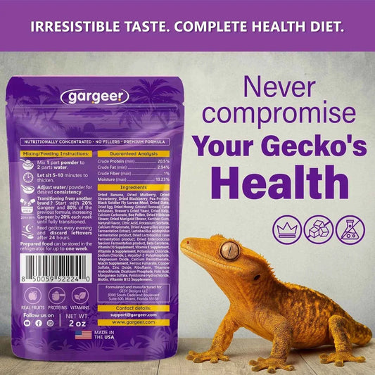 Gargeer 'Picky Geck' Wildberry Burst - Premium Crested Gecko Food | Antioxidant & Immune Support Formula