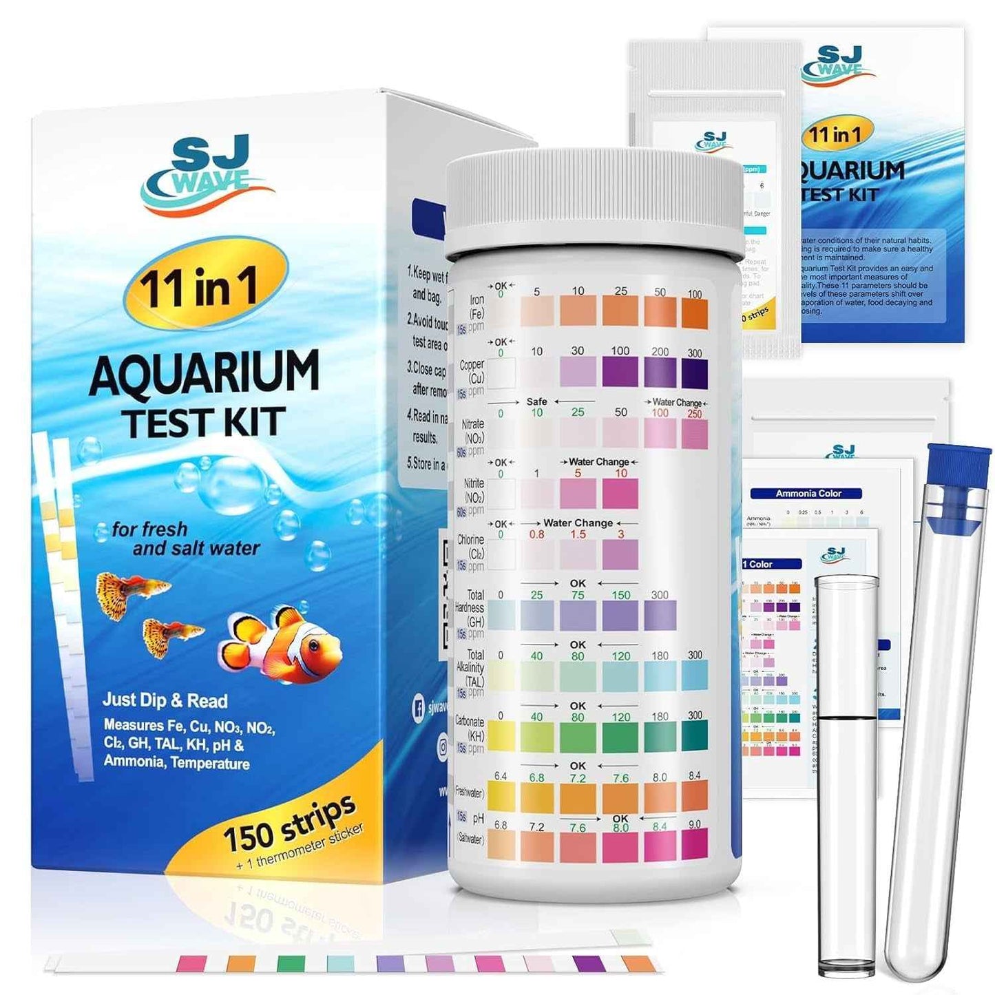 Aquarium Test Strips 11 in 1 Water Test Kit | 950 Tests