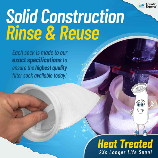 4" Ring Aquarium Filter Sock 200 Micron for Saltwater Aquariums