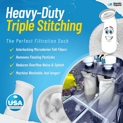 7" Ring Aquarium Filter Sock – 200 Micron for Saltwater & Reef Tanks