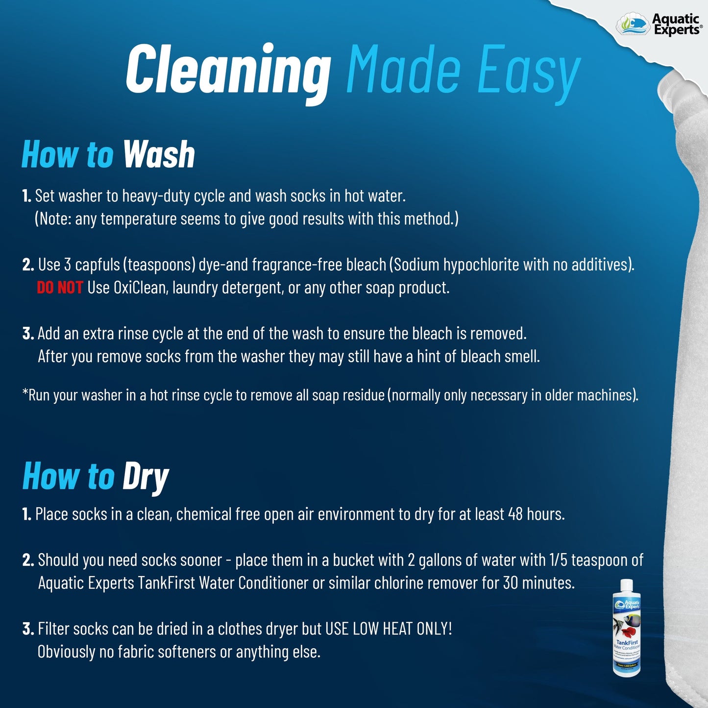7" Ring Aquarium Filter Sock 100 Micron for Saltwater & Reef Aquariums