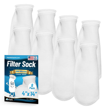 4" Ring Aquarium Filter Sock 200 Micron for Saltwater Aquariums