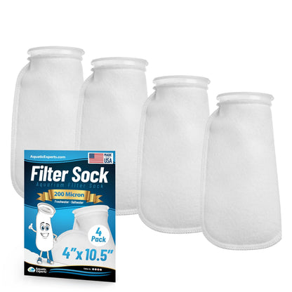 4" Ring Aquarium Filter Sock 200 Micron for Saltwater Aquariums