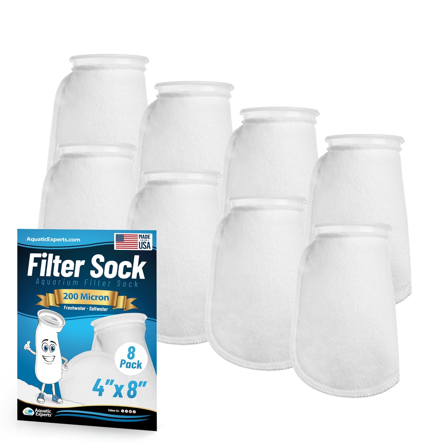 4" Ring Aquarium Filter Sock 200 Micron for Saltwater Aquariums
