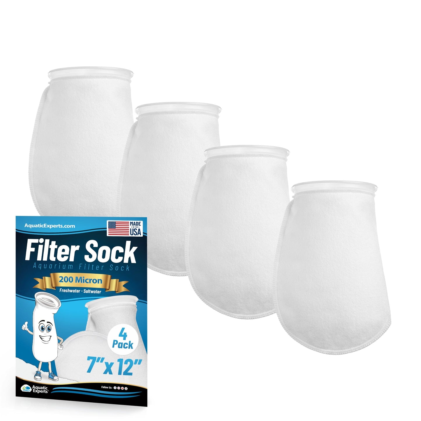 7" Ring Aquarium Filter Sock – 200 Micron for Saltwater & Reef Tanks