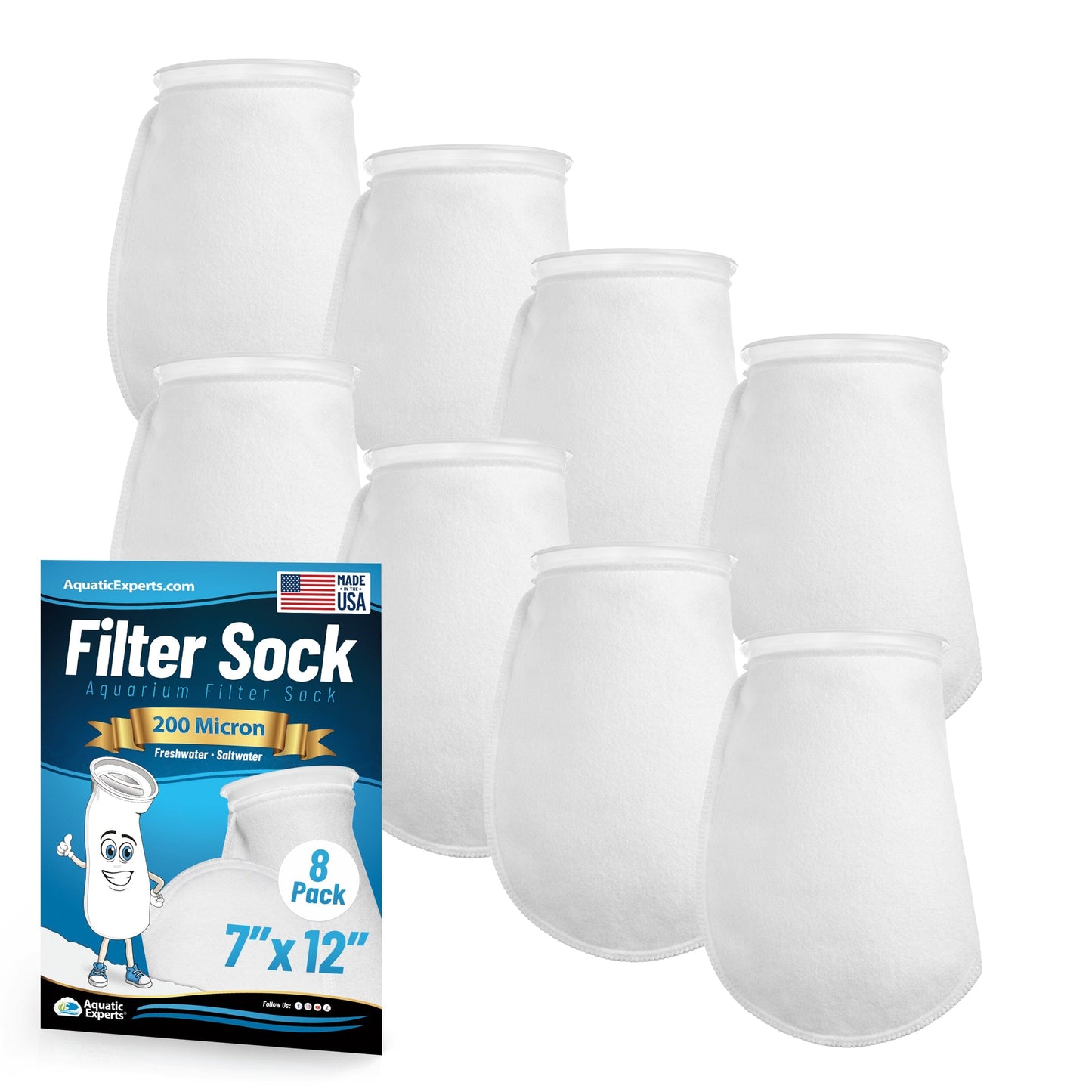 7" Ring Aquarium Filter Sock – 200 Micron for Saltwater & Reef Tanks