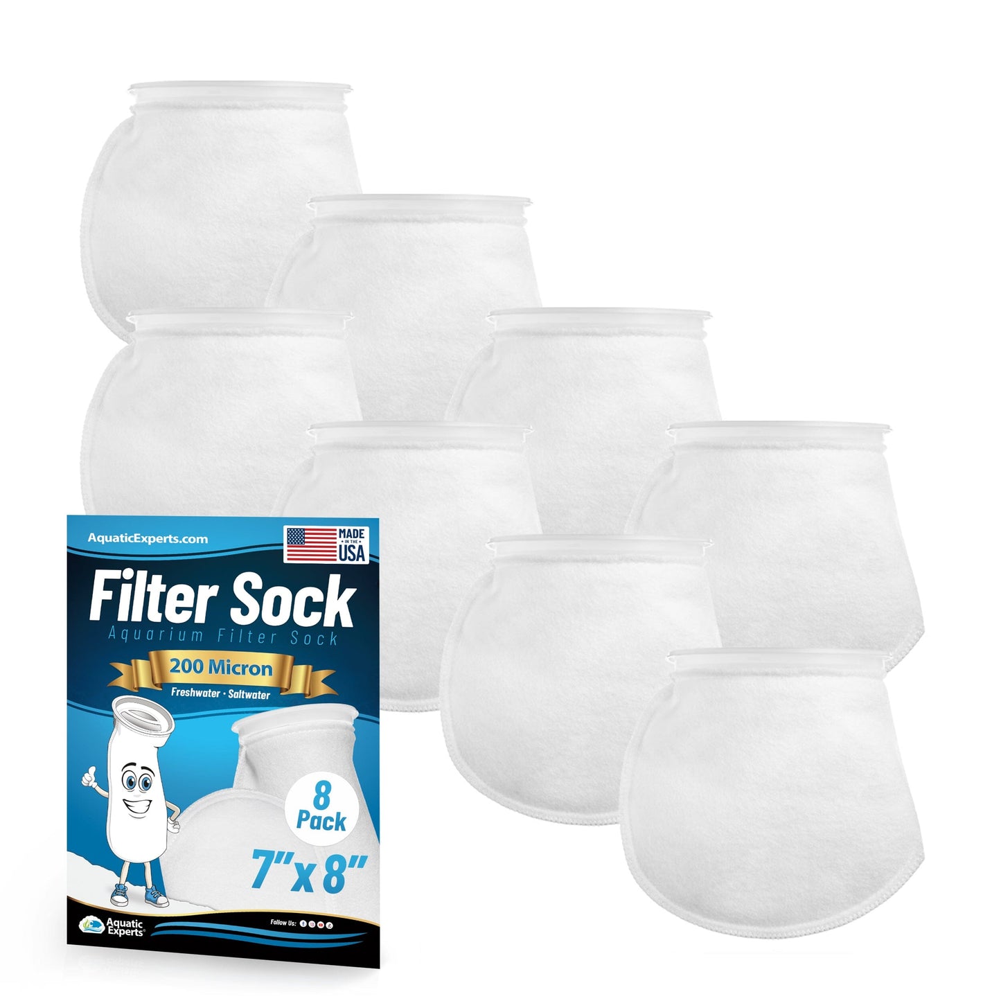 7" Ring Aquarium Filter Sock – 200 Micron for Saltwater & Reef Tanks