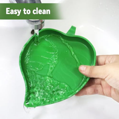 Naturalistic Leaf Reptile Food & Water Dishes