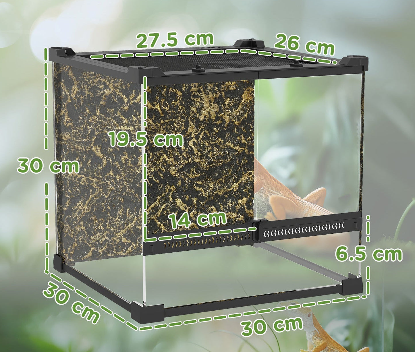 24L (6.3 Gallon) Vivarium with Rock Background