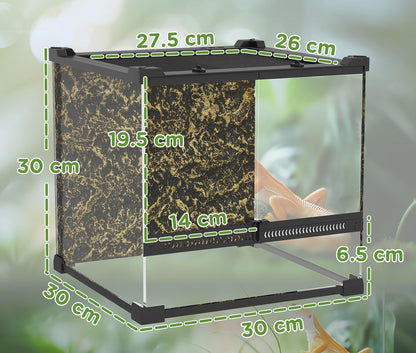 24L (6.3 Gallon) Vivarium with Rock Background