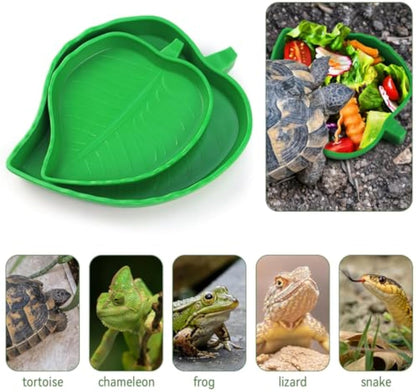 Naturalistic Leaf Reptile Food & Water Dishes
