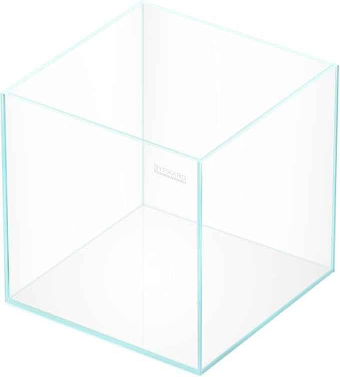 Cube Rimless Aquarium 4 Gallon, Ultra Clear Low Iron Nano Fish Tank for Betta, L9.8×W9.8×H9.8 Glass Thickness 5mm with EVA Foam Leveling Mat