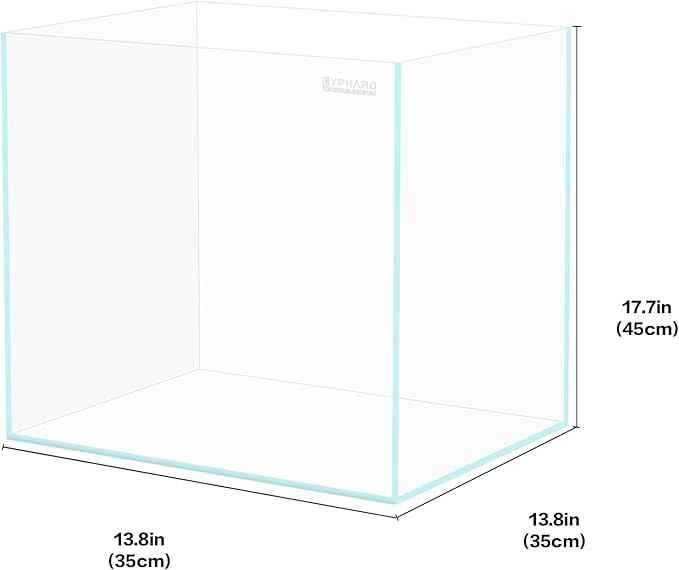 Rimless Aquarium 14.5 Gallon Tall Tank with EVA Foam Leveling Mat