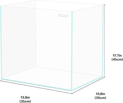 Rimless Aquarium 14.5 Gallon Tall Tank with EVA Foam Leveling Mat