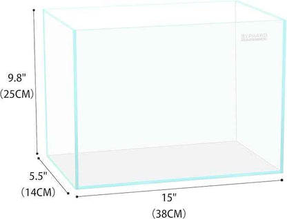3.5 Gallon Rimless Aquarium, Ultra Clear Low Iron Nano Fish Tank for Bettas, Shrimp, L15×W5.5×H9.8 Glass Thickness 5mm with EVA Foam Leveling Mat
