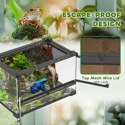 2.5 Gallon Glass Terrarium – 360° Clear-View