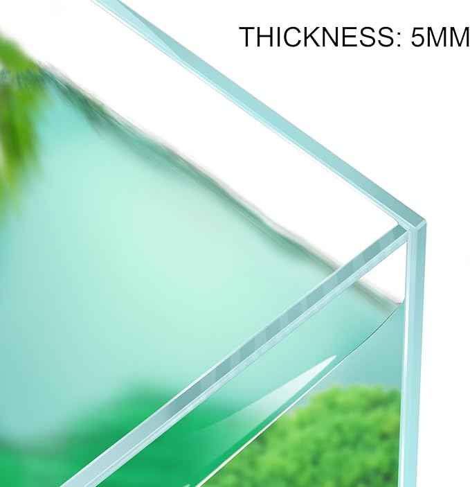 Cube Rimless Aquarium 4 Gallon, Ultra Clear Low Iron Nano Fish Tank for Betta, L9.8×W9.8×H9.8 Glass Thickness 5mm with EVA Foam Leveling Mat