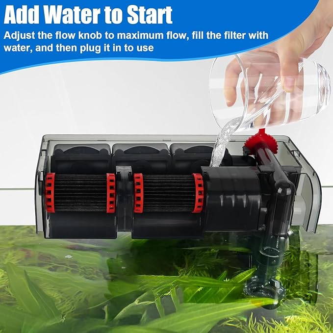 AQQA Hang-on-Back Aquarium Filter 20-50 Gallon (10W 125 GPH)