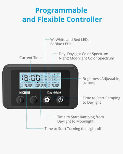 NICREW Marine Clip on Aquarium Light with Timer