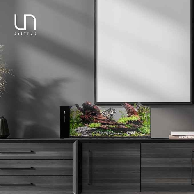 Ultum Nature Systems Dual AIO - Freshwater/Saltwater Compatible All in One Rimless Tank with Triple Chamber Filtration System, Integrated Filter Aquarium w/Leveling Mat - 21 Gallon, 90LA, Black