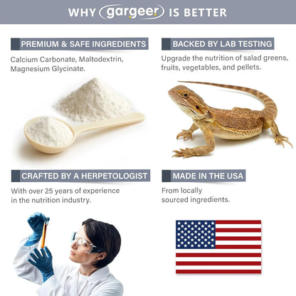 Gargeer Magnesium+ with Calcium Reptile Supplement
