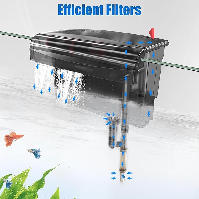 AQQA Hang-on-Back Aquarium Filter 20-50 Gallon (10W 125 GPH)