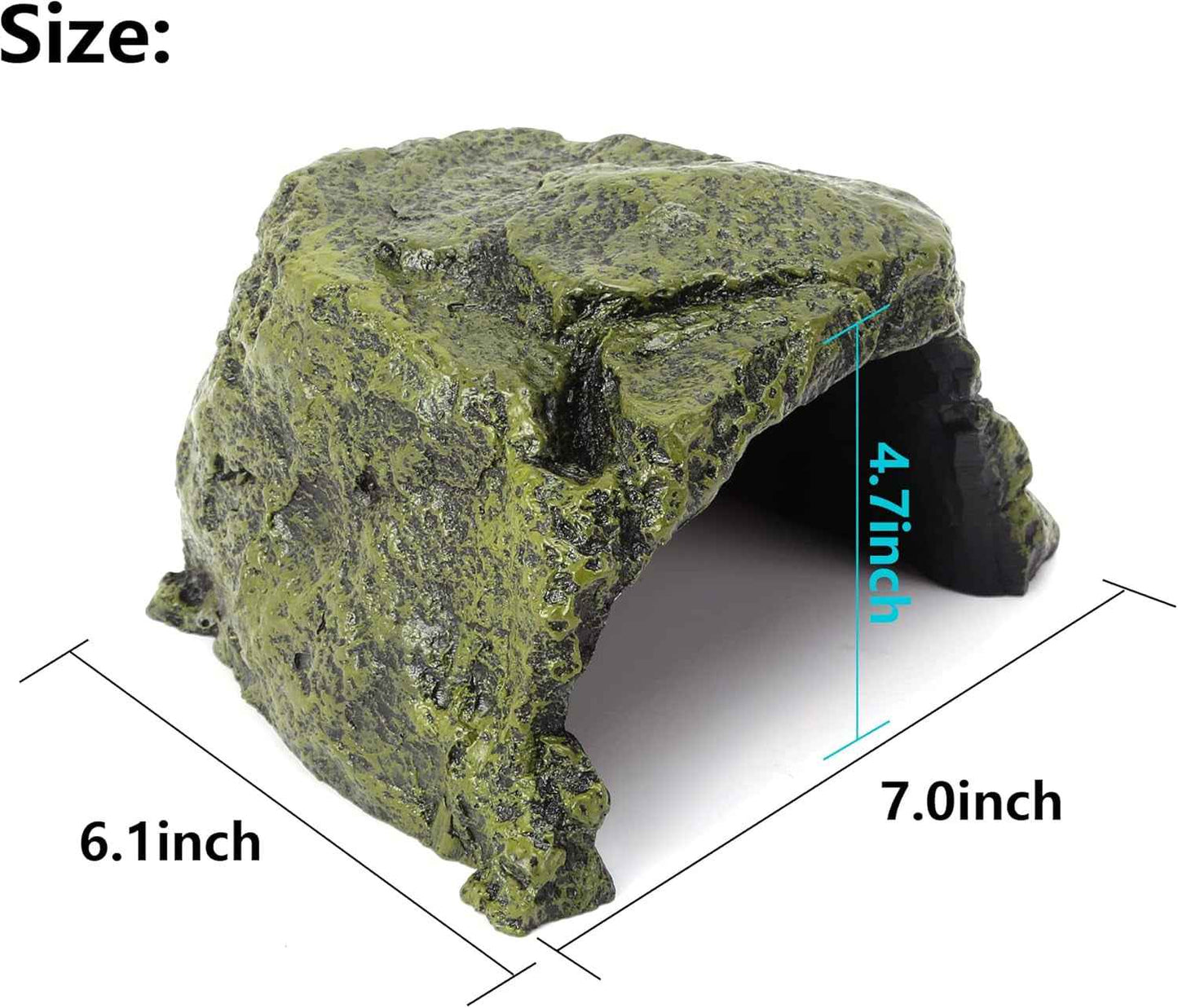Reptile Rock Hide Cave Natural Resin Habitat for Lizards Turtles Fish