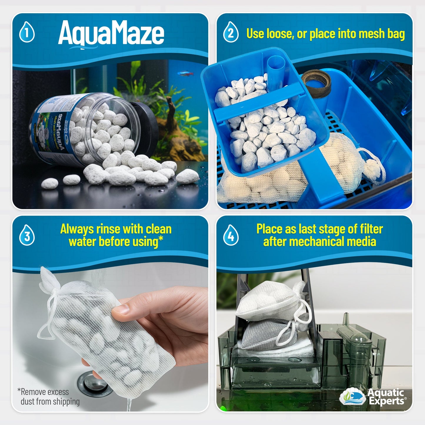 AquaMaze Aquarium Bio Media – Filter for Freshwater & Saltwater