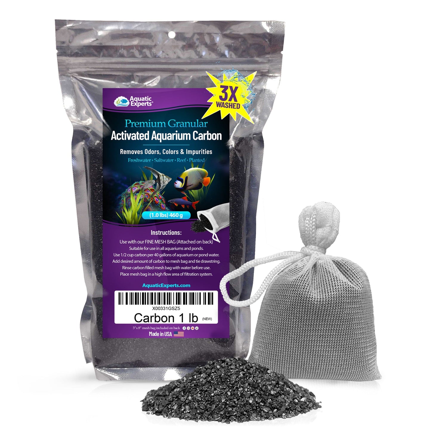 Activated Carbon - Aquarium Filter Charcoal Media for Odor Removal