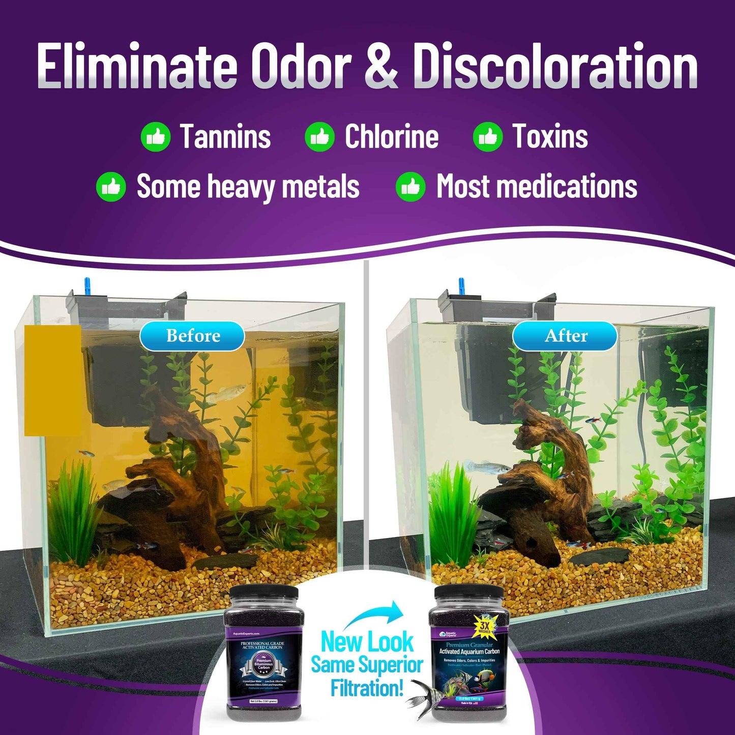 Activated Carbon - Aquarium Filter Charcoal Media for Odor Removal