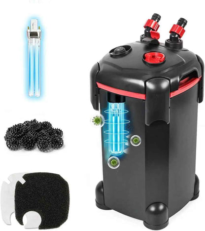 Canister Filter 172GPH or 225GPH Ultra Quiet up to 55 Gal