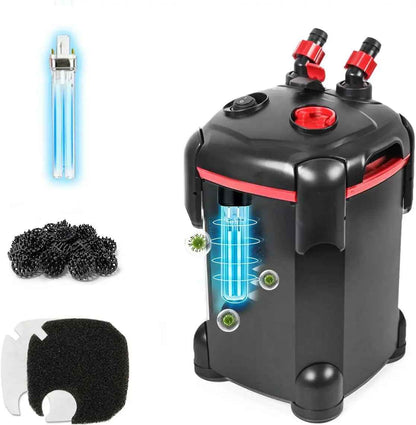 Canister Filter 172GPH or 225GPH Ultra Quiet up to 55 Gal