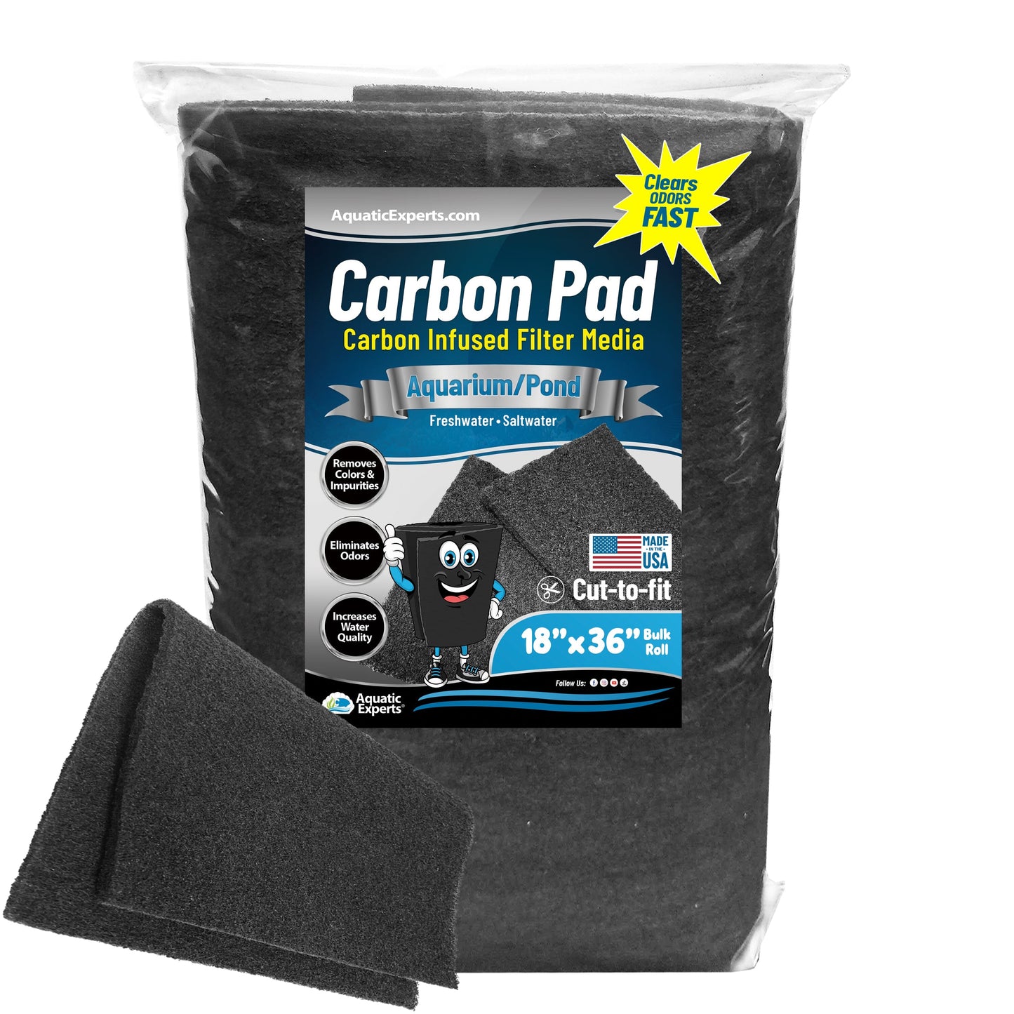 Activated Carbon Filter Pad – Premium 3/8"–1/2" Thick Media