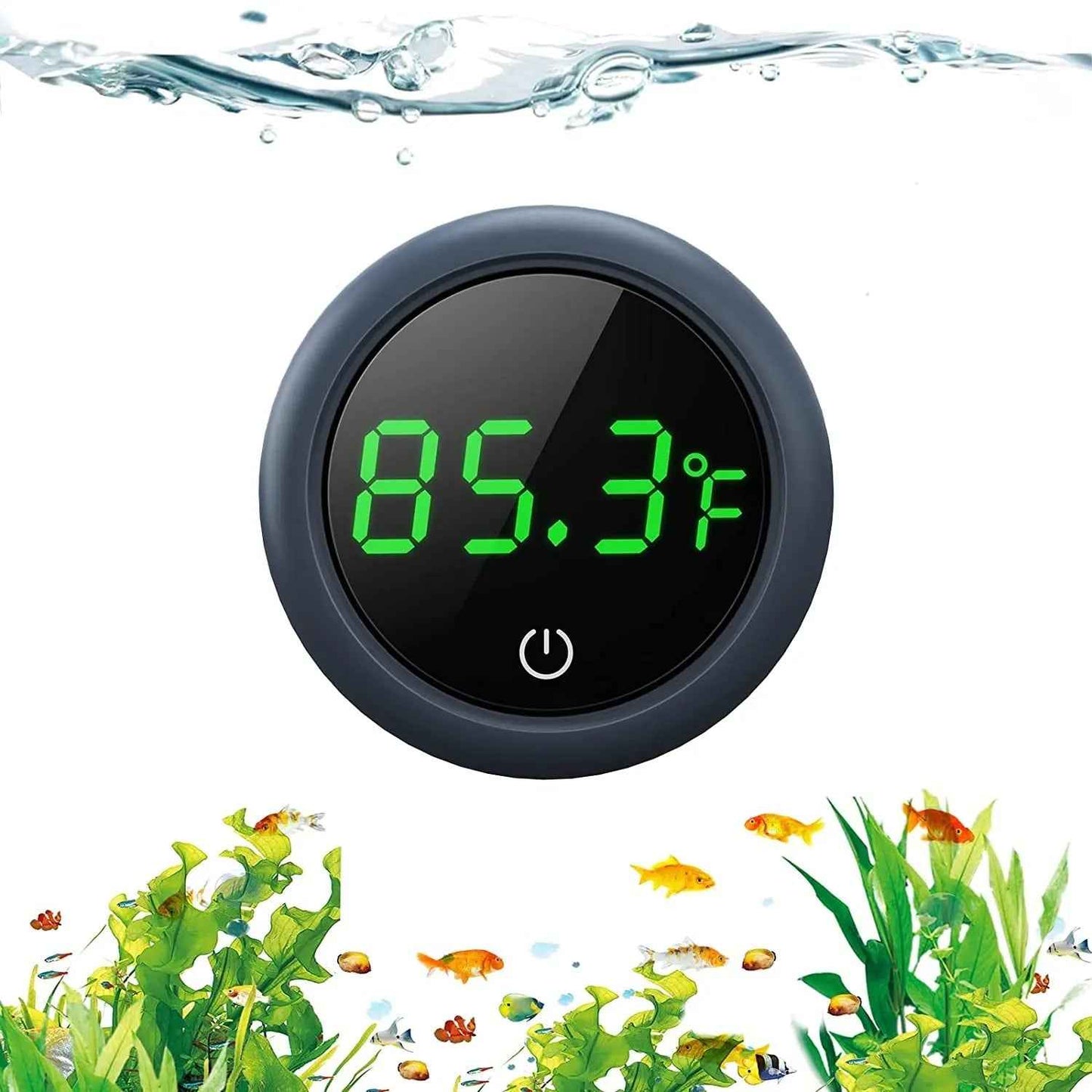 Digital Aquarium Thermometer LED Display ±0.9°F Stick-On Fish Tank Gauge