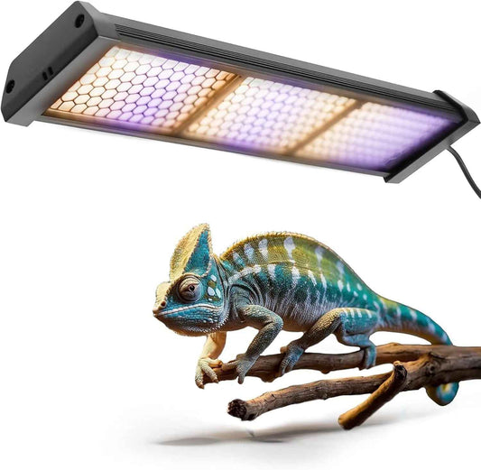 Dimmable LED Reptile UVB Lamp – 12W Long-Life Light w/ Timer & Cycles