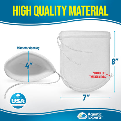 Aquarium Filter Sock – 200 Micron Drawstring for Saltwater & Reef