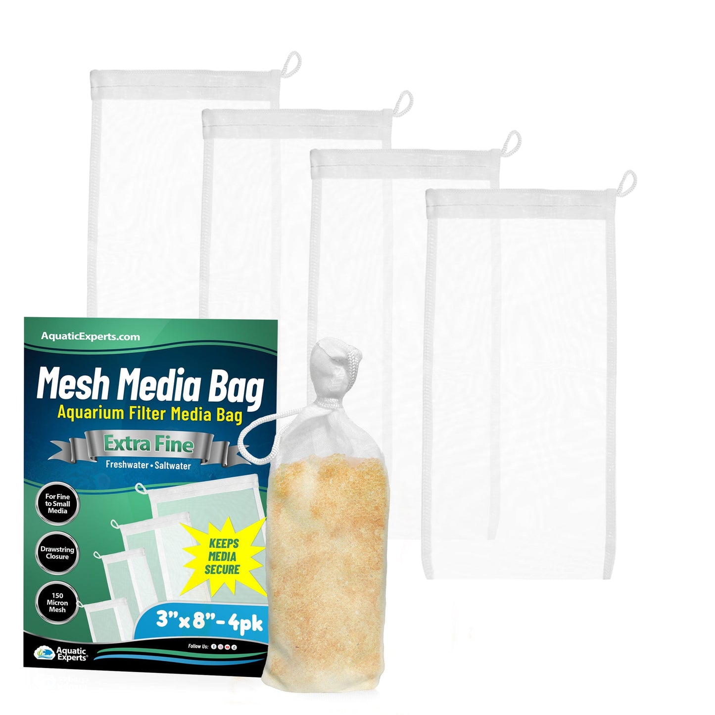 Aquarium Filter Bag – Extra Fine Mesh with Drawstring