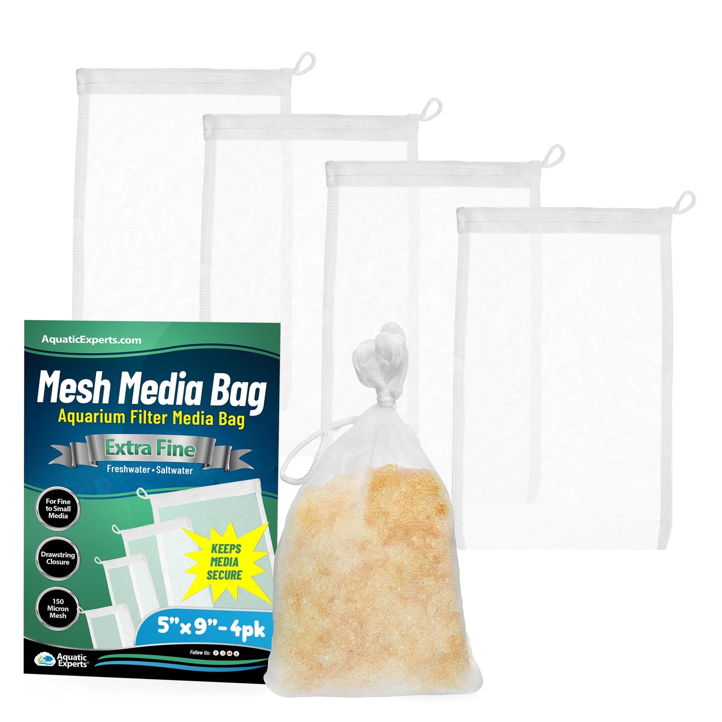 Aquarium Filter Bag – Extra Fine Mesh with Drawstring