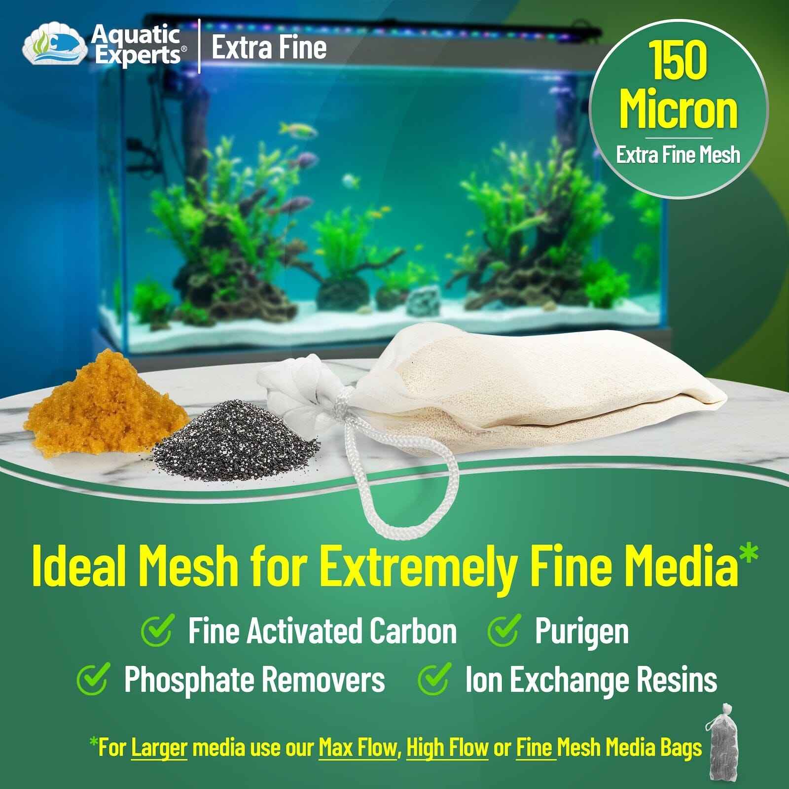 Aquarium Filter Bag – Extra Fine Mesh with Drawstring