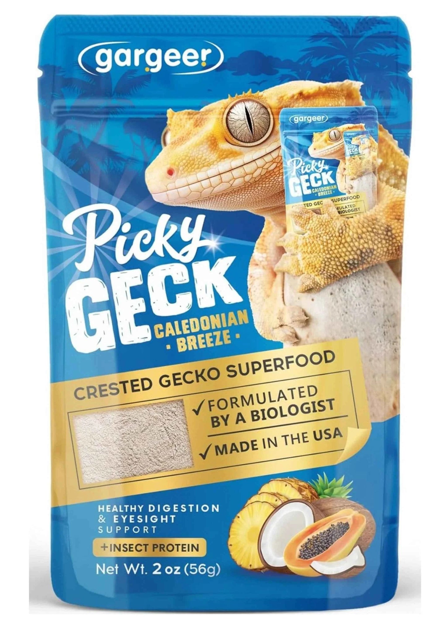 Gargeer 'Picky Geck' Caledonian Breeze - Premium Crested Gecko Food | Digestion & Eye Support