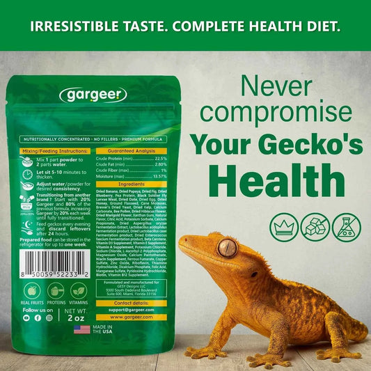 Gargeer 'Picky Geck' Rainforest Mist - Premium Crested Gecko Food | Immune & Digestion Support