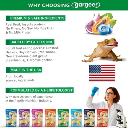 Gargeer 'Picky Geck' Rainforest Mist - Premium Crested Gecko Food | Immune & Digestion Support