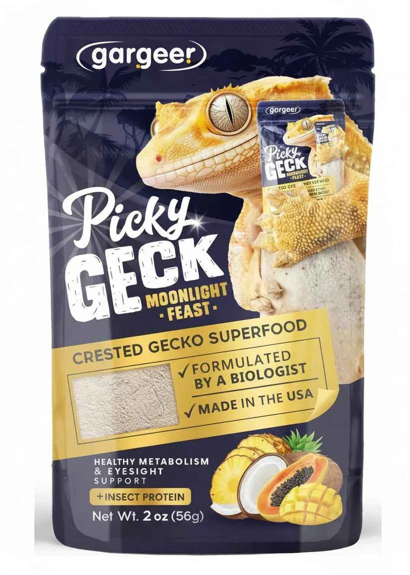 Gargeer 'Picky Geck' Moonlight Feast - Premium Crested Gecko Food | Vision & Metabolism Support