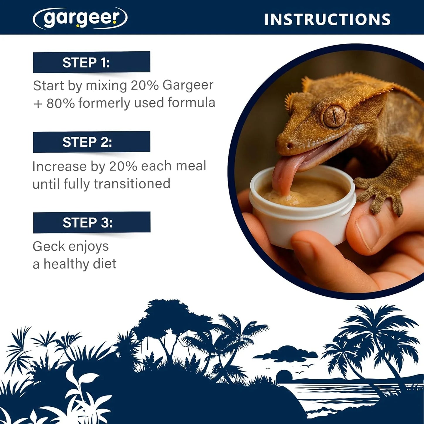 Gargeer 'Picky Geck' Moonlight Feast - Premium Crested Gecko Food | Vision & Metabolism Support