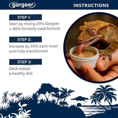 Gargeer 'Picky Geck' Moonlight Feast - Premium Crested Gecko Food | Vision & Metabolism Support