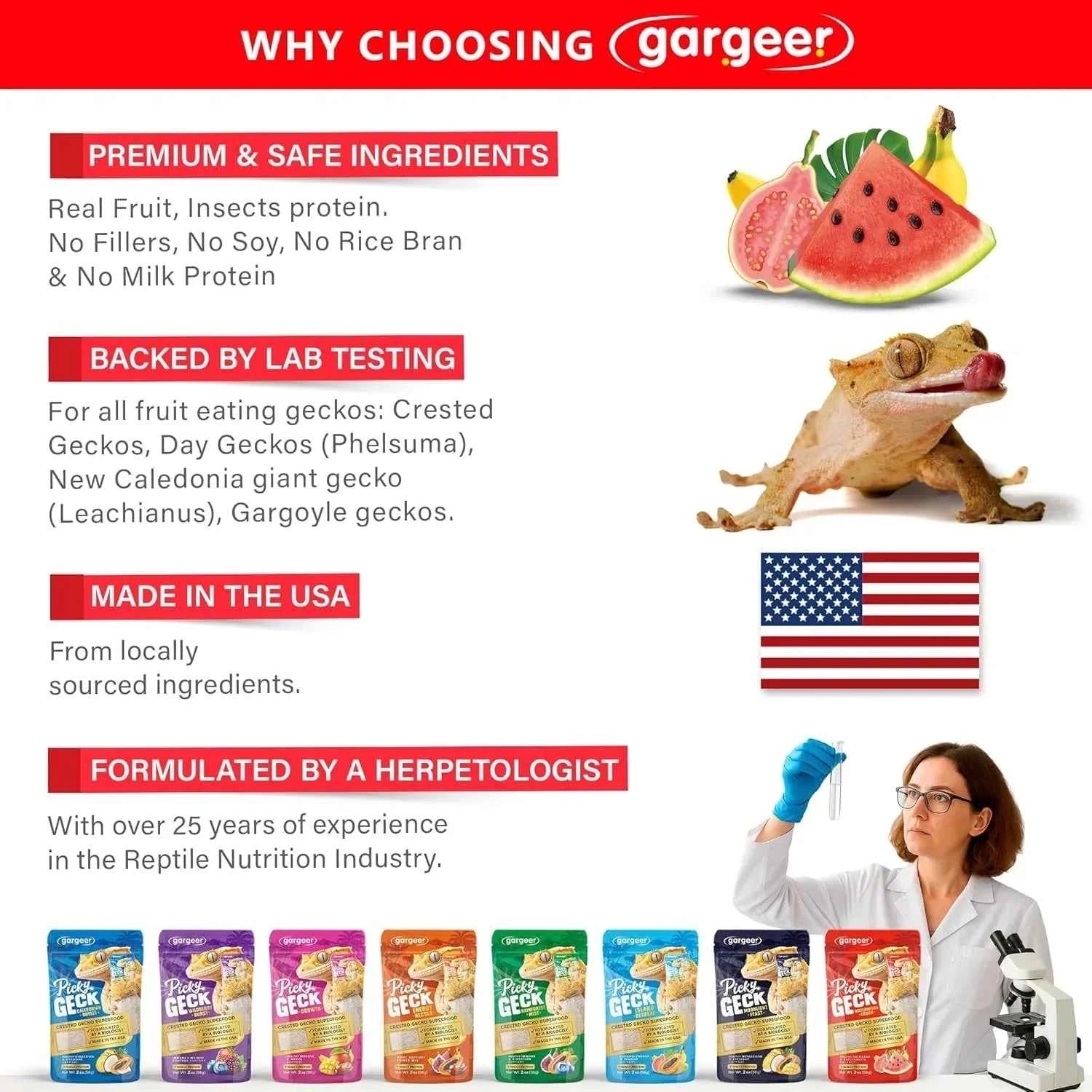 Gargeer 'Picky Geck' Watermelon Crush - Premium Crested Gecko Food | Hydration & Circulation Support
